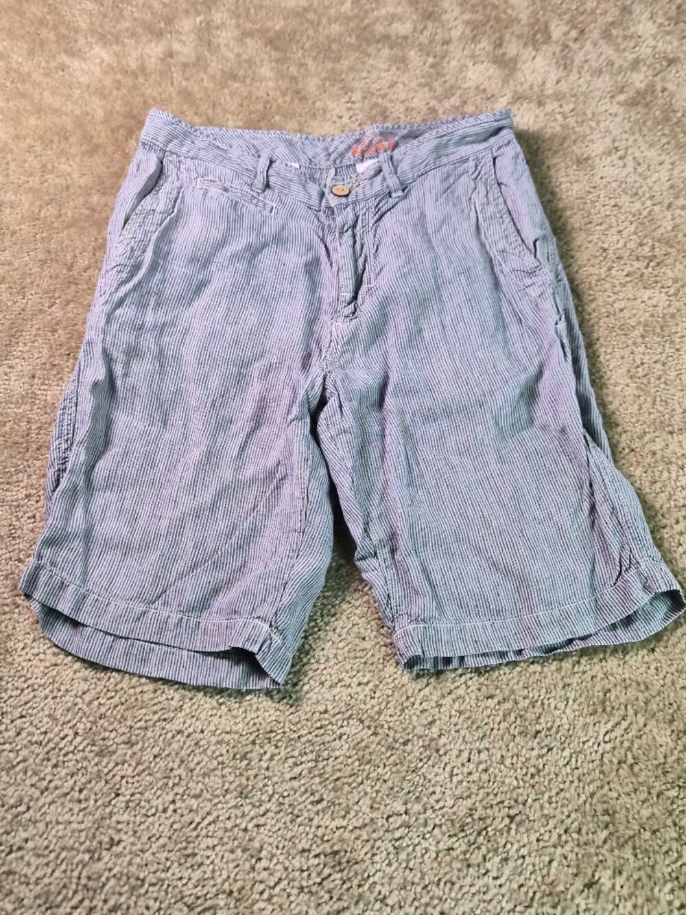 Tommy Bahama Relax Shorts Mens Size 30 Linen Gray Striped Casual Summer G387